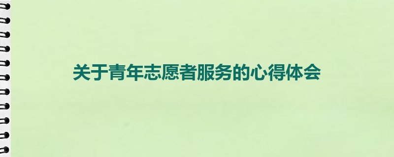 关于青年志愿者服务的心得体会