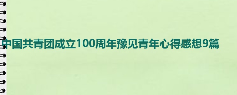 中国共青团成立100周年豫见青年心得感想9篇