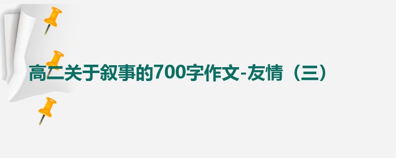 高二关于叙事的700字作文-友情(三)