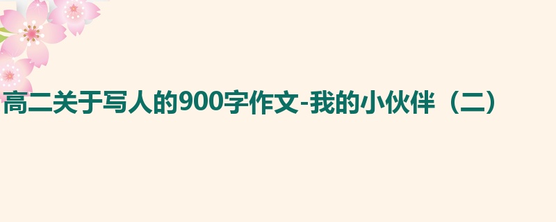 高二关于写人的900字作文-我的小伙伴(二)
