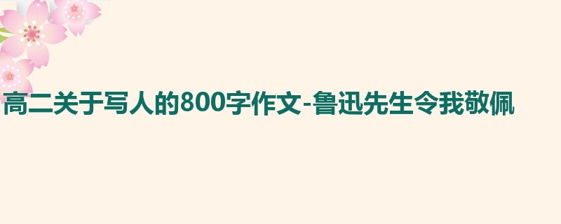 高二关于写人的800字作文-鲁迅先生令我敬佩