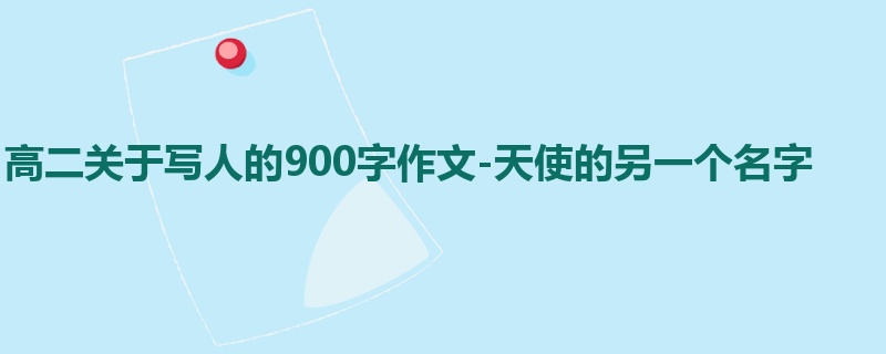 高二关于写人的900字作文-天使的另一个名字