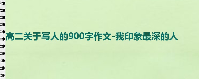 高二关于写人的900字作文-我印象最深的人