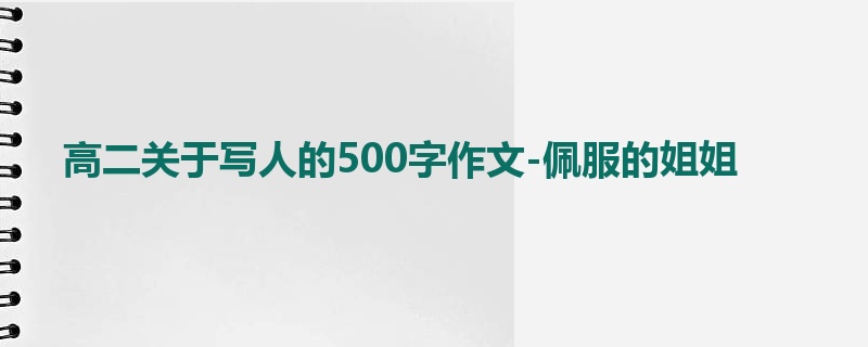 高二关于写人的500字作文-佩服的姐姐