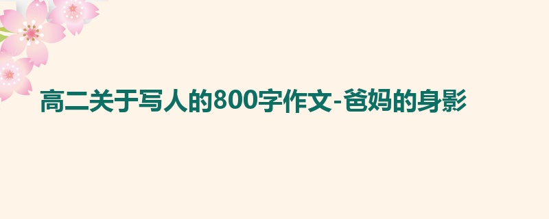 高二关于写人的800字作文-爸妈的身影