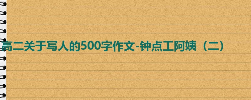 高二关于写人的500字作文-钟点工阿姨(二)