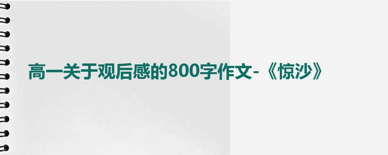 高一关于观后感的800字作文-《惊沙》