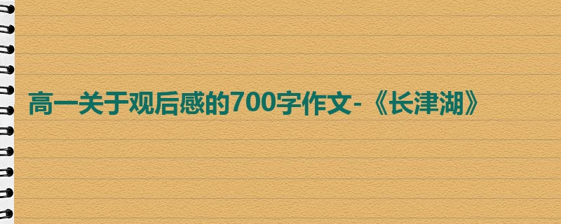 高一关于观后感的700字作文-《长津湖》