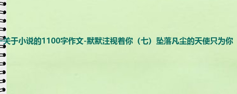 高一关于小说的1100字作文-默默注视着你（七）坠落凡尘的天使只为你