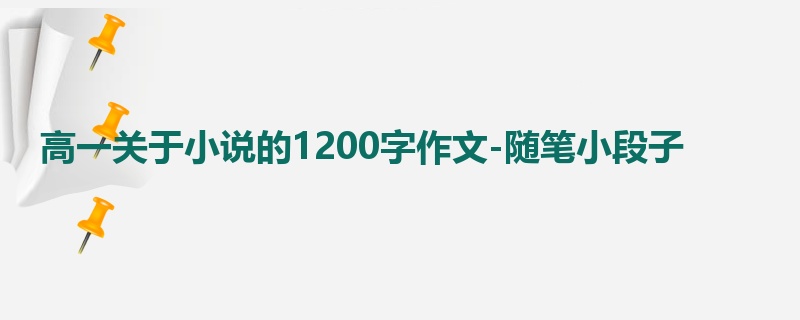 高一关于小说的1200字作文-随笔小段子