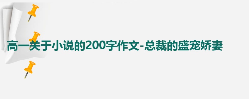 高一关于小说的200字作文-总裁的盛宠娇妻