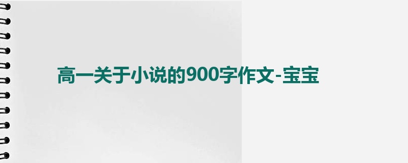 高一关于小说的900字作文-宝宝