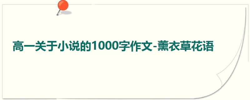 高一关于小说的1000字作文-薰衣草花语
