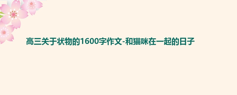 高三关于状物的1600字作文-和猫咪在一起的日子