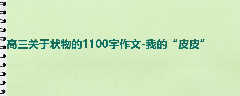 高三关于状物的1100字作文-我的“皮皮”