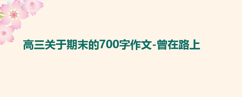 高三关于期末的700字作文-曾在路上