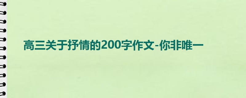 高三关于抒情的200字作文-你非唯一