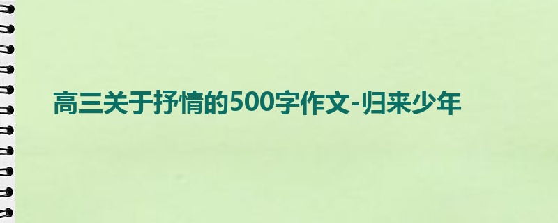 高三关于抒情的500字作文-归来少年