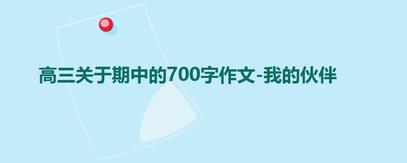 高三关于期中的700字作文-我的伙伴