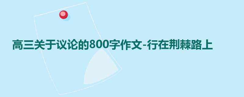 高三关于议论的800字作文-行在荆棘路上