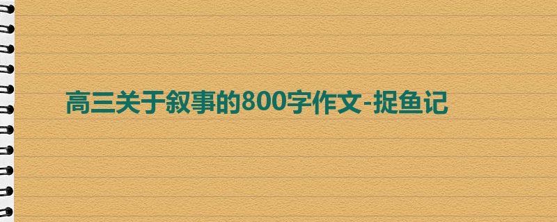 高三关于叙事的800字作文-捉鱼记