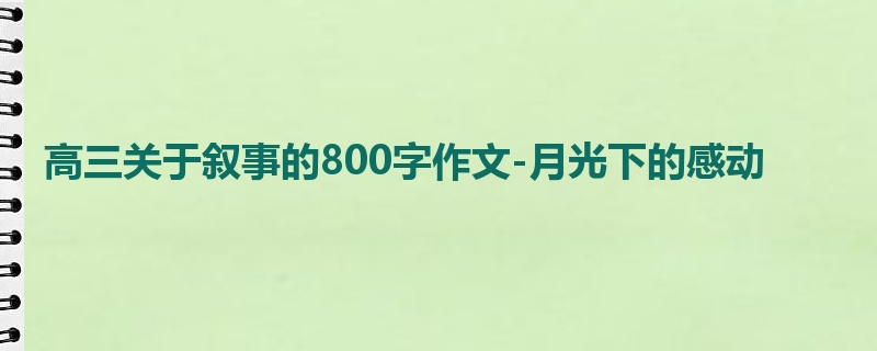 高三关于叙事的800字作文-月光下的感动