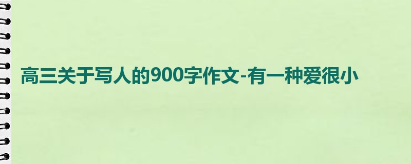 高三关于写人的900字作文-有一种爱很小