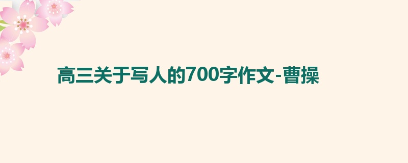 高三关于写人的700字作文-曹操