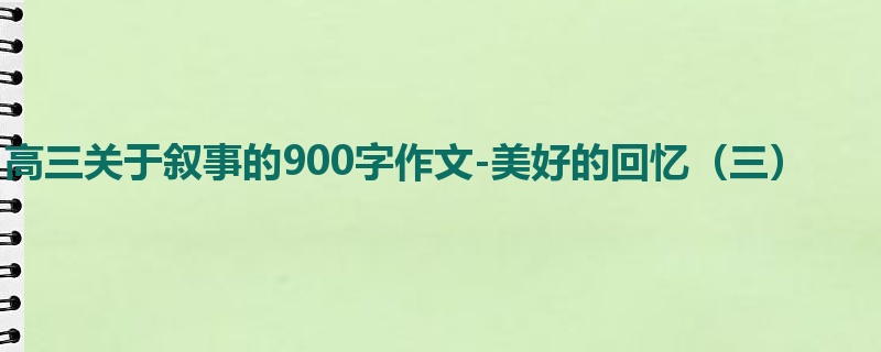 高三关于叙事的900字作文-美好的回忆(三)
