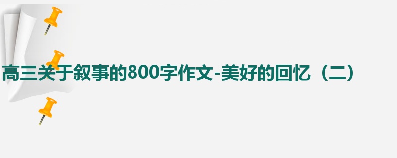 高三关于叙事的800字作文-美好的回忆(二)