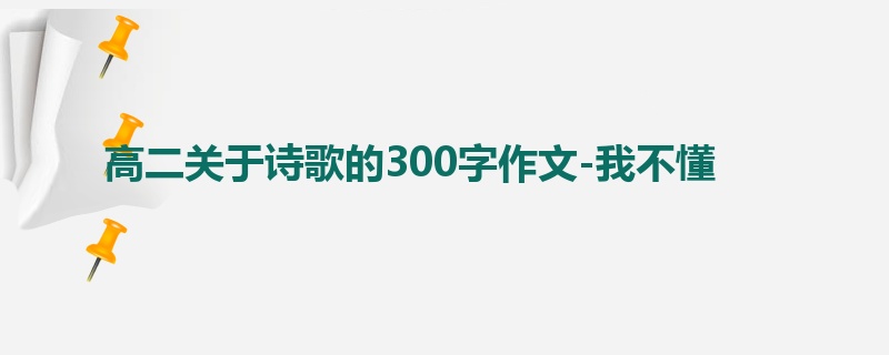 高二关于诗歌的300字作文-我不懂