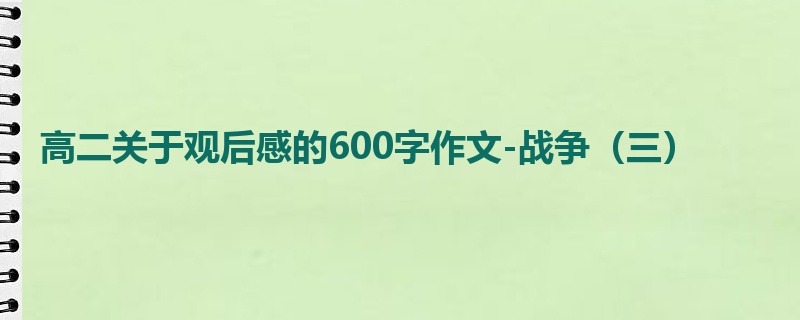 高二关于观后感的600字作文-战争（三）