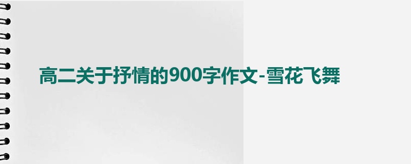 高二关于抒情的900字作文-雪花飞舞