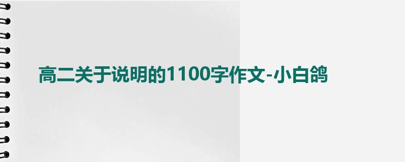 高二关于说明的1100字作文-小白鸽