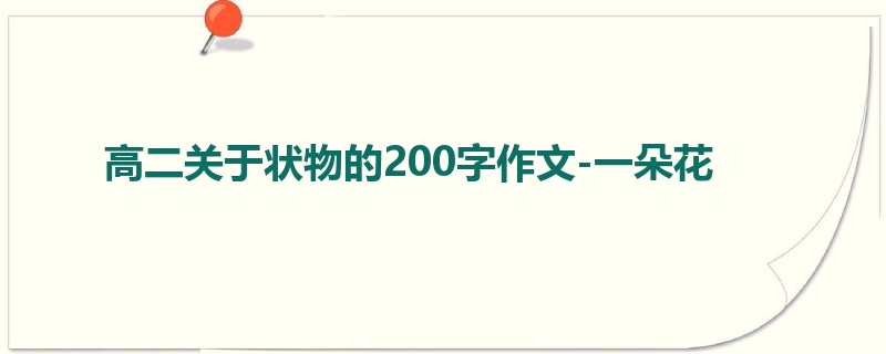 高二关于状物的200字作文-一朵花