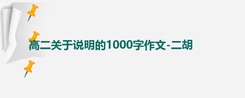 高二关于说明的1000字作文-二胡