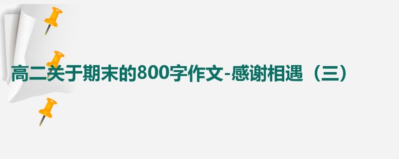 高二关于期末的800字作文-感谢相遇（三）