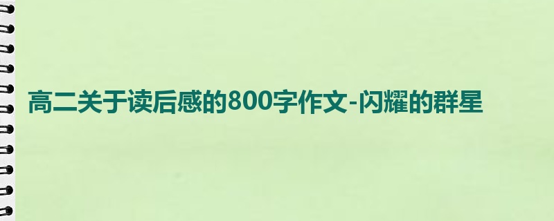 高二关于读后感的800字作文-闪耀的群星