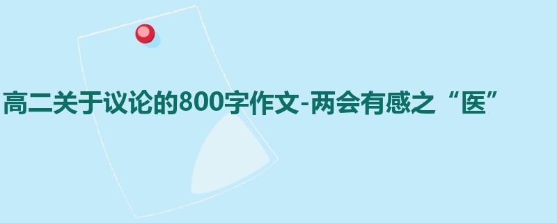 高二关于议论的800字作文-两会有感之“医”
