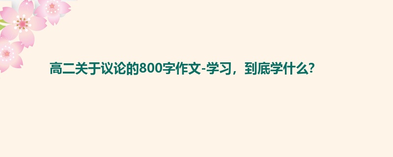 高二关于议论的800字作文-学习,到底学什么?