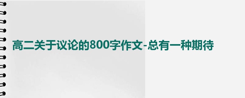 高二关于议论的800字作文-总有一种期待
