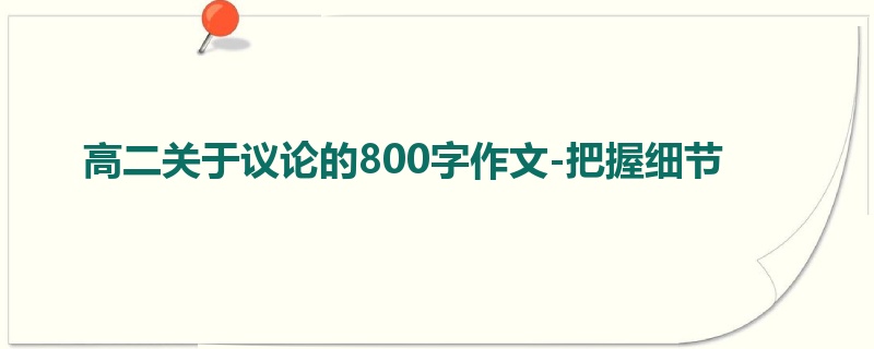 高二关于议论的800字作文-把握细节