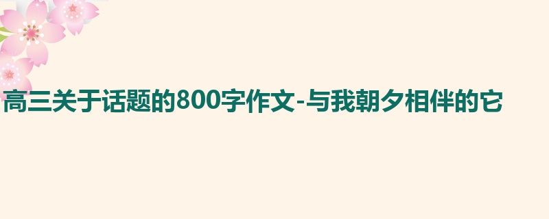 高三关于话题的800字作文-与我朝夕相伴的它