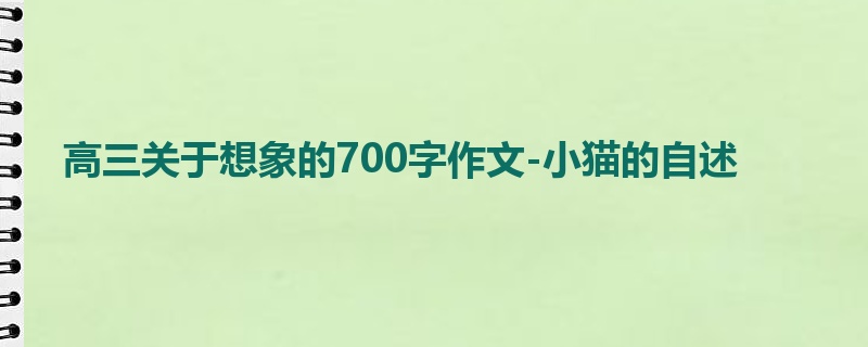 高三关于想象的700字作文-小猫的自述