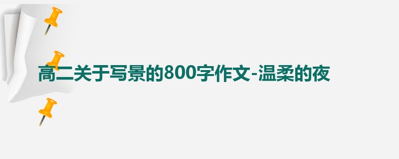 高二关于写景的800字作文-温柔的夜