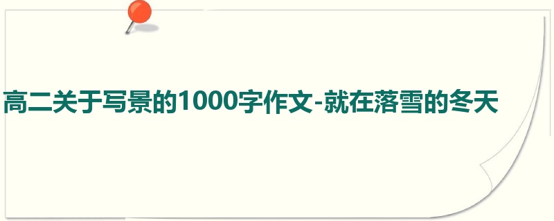 高二关于写景的1000字作文-就在落雪的冬天