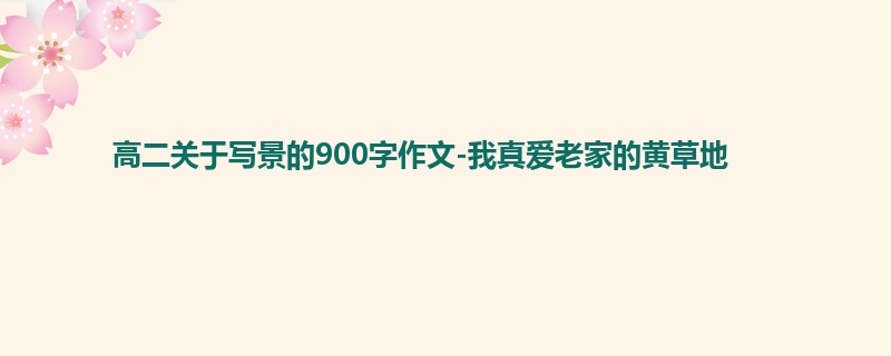 高二关于写景的900字作文-我真爱老家的黄草地