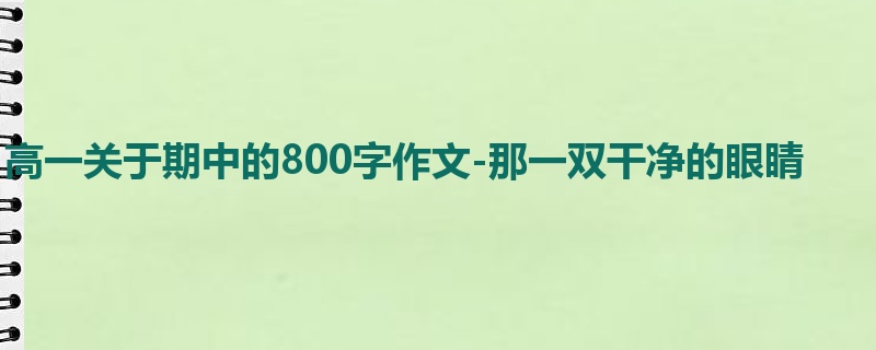 高一关于期中的800字作文-那一双干净的眼睛