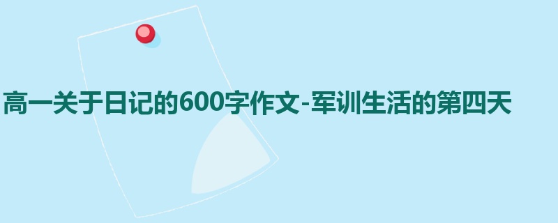 高一关于日记的600字作文-军训生活的第四天