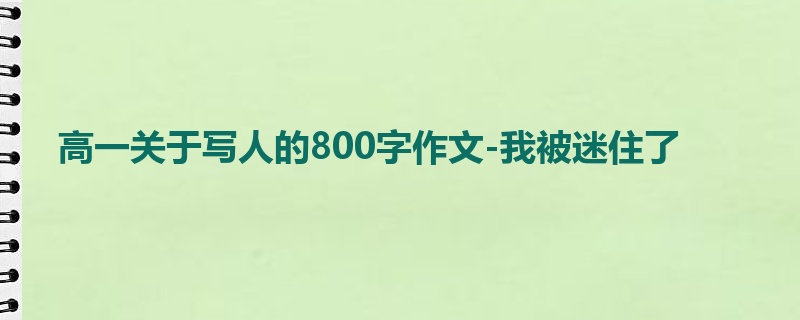 高一关于写人的800字作文-我被迷住了